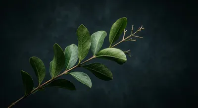 Gros plan minimaliste sur une branche de lilas des indes sans bourgeons